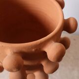Handmade terracotta sculptural cache pot vase