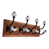 Vintage-style wall coat rack – 4 double hooks – 40 cm