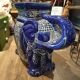 Blue Asian elephant in porcelain