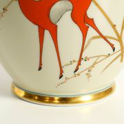 40s porcelain vase with handpainted wildlife motifs from PMR Bavaria Jaeger