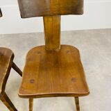 3 T chairs brutalists solid wood