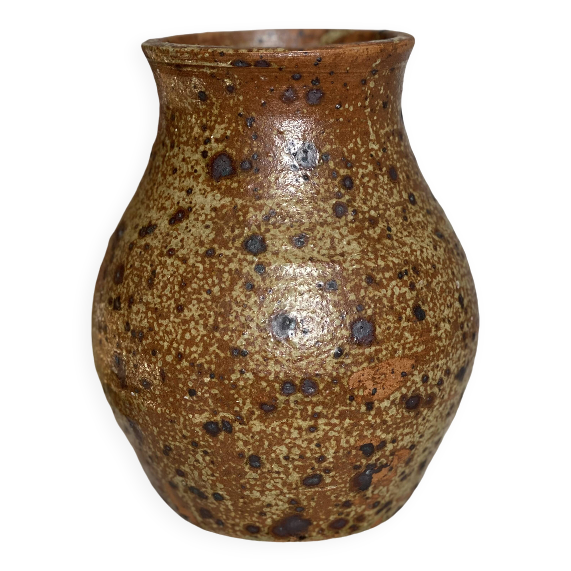 Vintage pyrite stoneware vase 1970