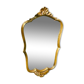 Vintage mirror gilded wood and stucco, Louis XV shell style