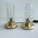 Pair Vintage Bubble Glass Table Lamps, Bedside, Brass