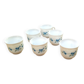 Lot de 6 tasses à café modèle Véronica, myosotis