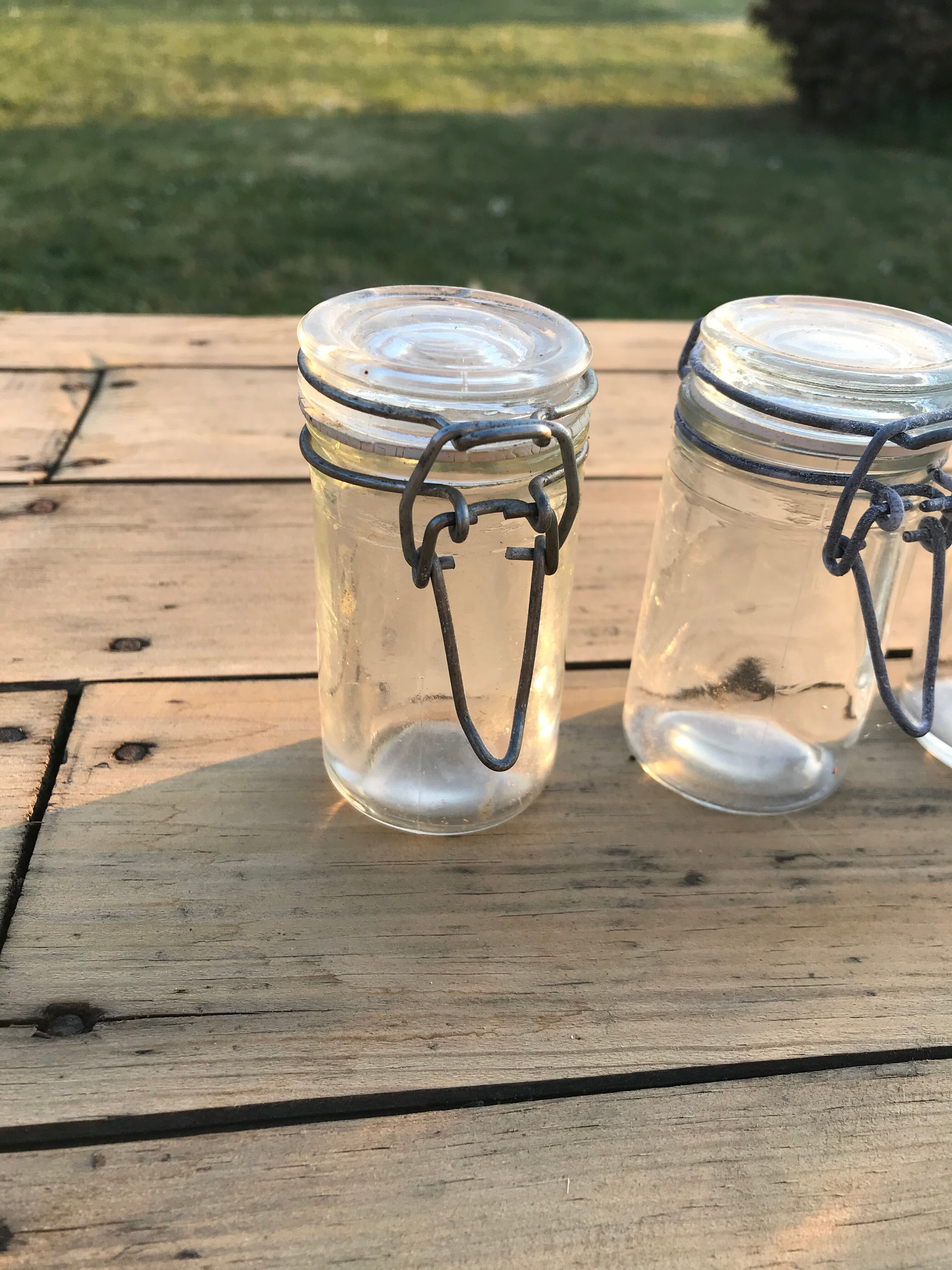 Lot of seven small vintage jars