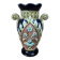 Gustave De Bruyne barbotine vase Fives Lille with an old floral decoration and stylised handles.