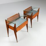 Pair of nightstands in teak La Permanente Mobili Cantù Italy 1950