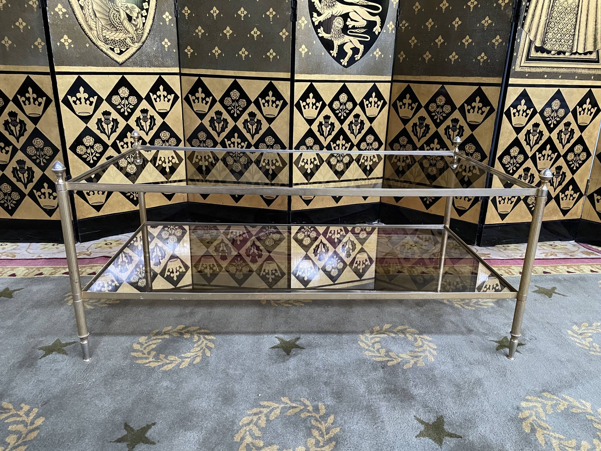 Coffee table 1970 gold metal