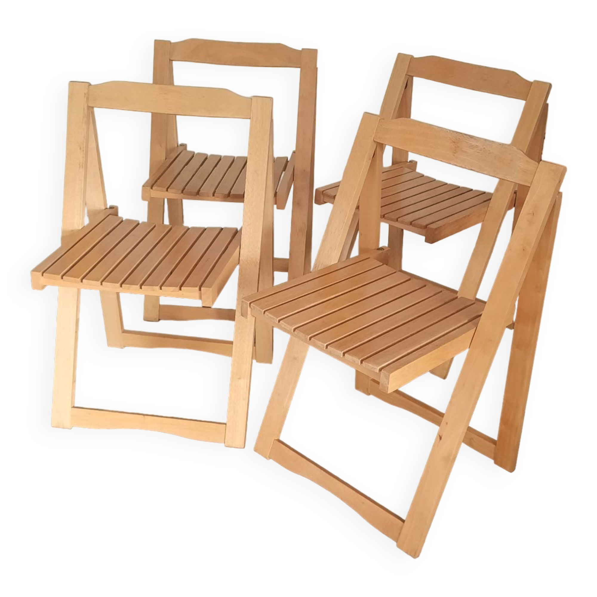 Vintage wood folding chairs
