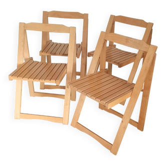 Vintage wood folding chairs