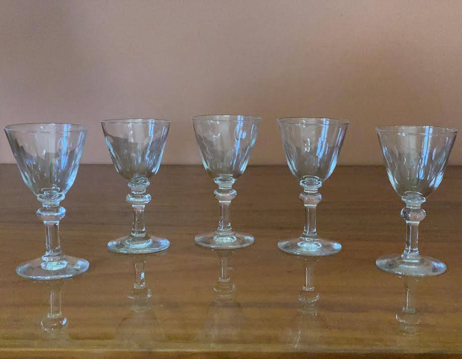 Stemmed liqueur glasses