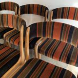 Set of 6 Baumann gondola chairs, Stamped NF