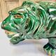 Art Deco lion statue cracked St Clement