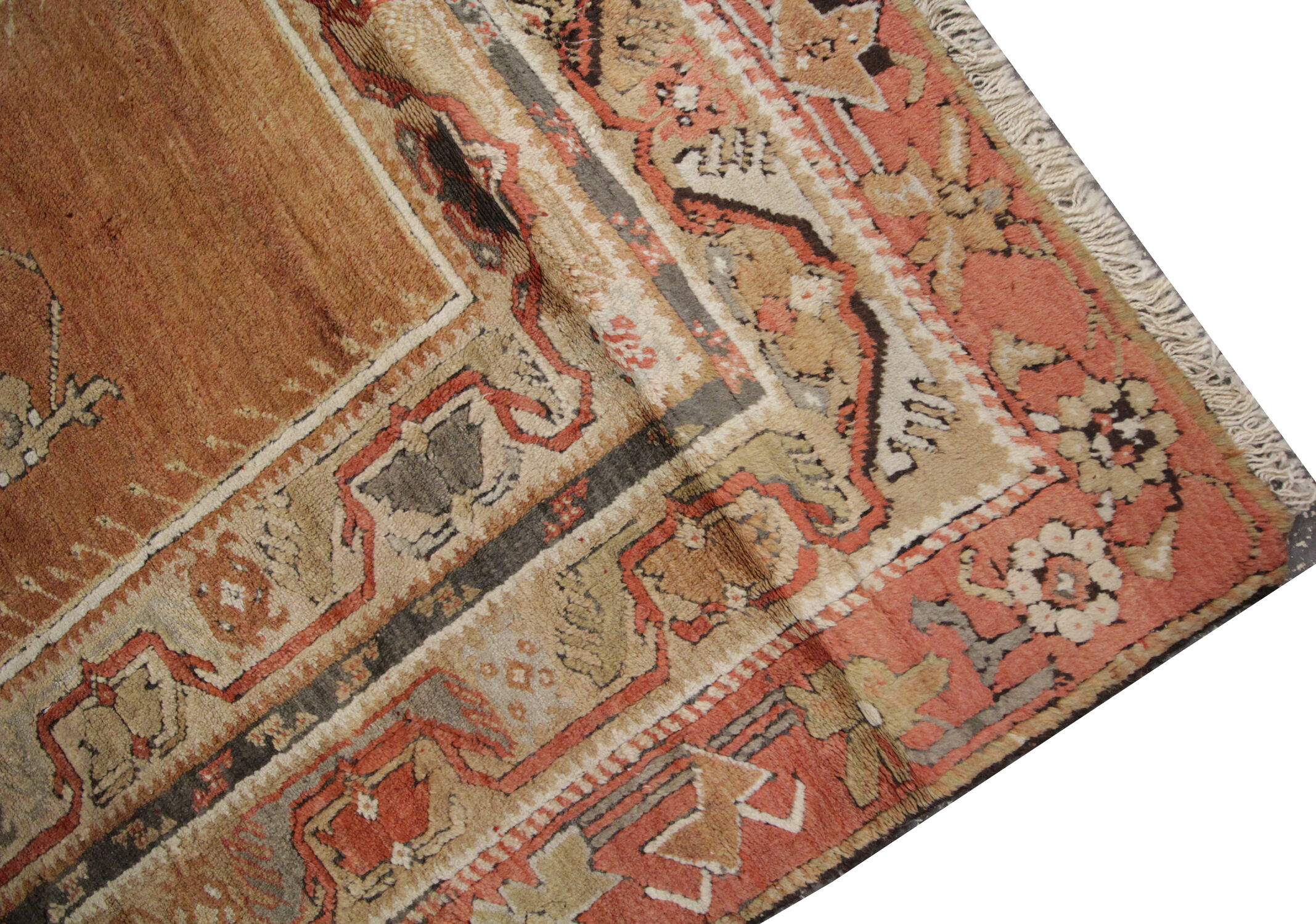Antique handmade wool turkish milas rug- 128x230cm