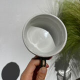 3 dark green bistro tea cups from Caen