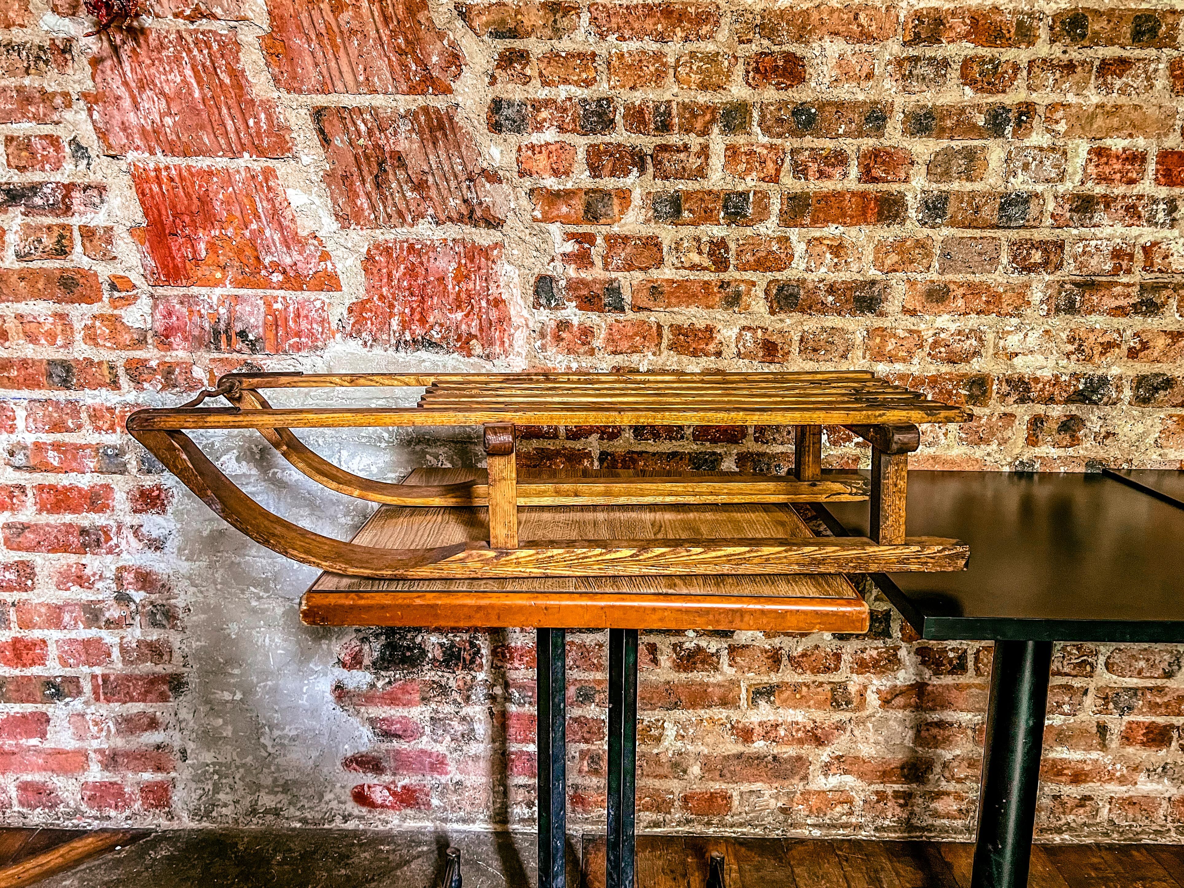 Old sledding decoration chalet La Hutte