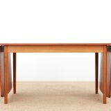 Scandinavian dining table with teak extensions, 4/8 people