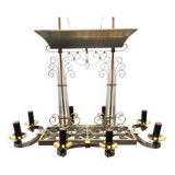 Important gilded brass chandelier circa 1940