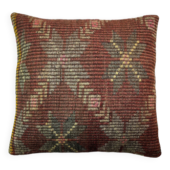 Vintage turkish kilim cushion cover , 55 x 55 cm