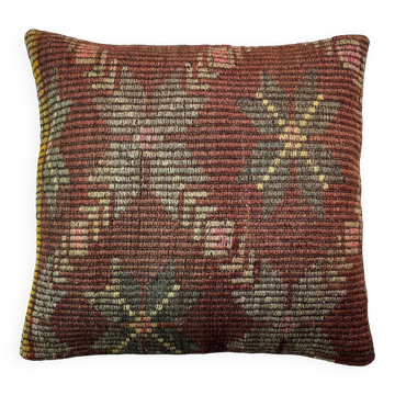 Vintage turkish kilim cushion cover , 55 x 55 cm