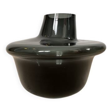Vase design champignon en verre fumé