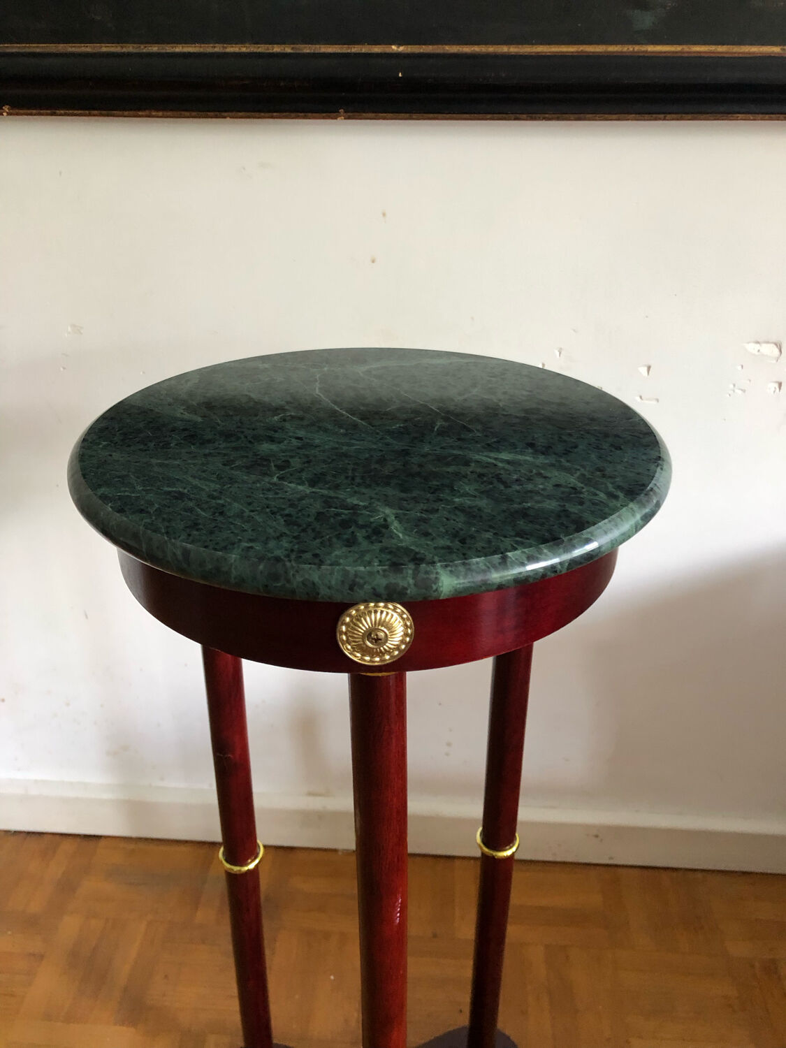 Empire style pedestal table with marble