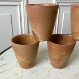 Set of 5 glasses / coffee cups in stoneware handmade 70s