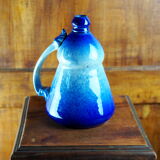 Conical jug with blue glaze and elaborate handle - folk art - early twentieth century