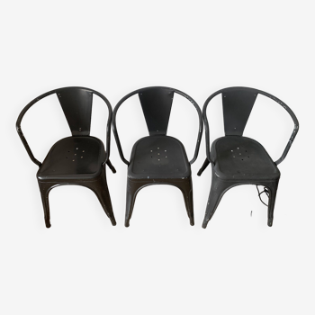 Set of 3 TOLIX A56 type armchairs