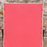 Red vintage bridge armchair, 40s