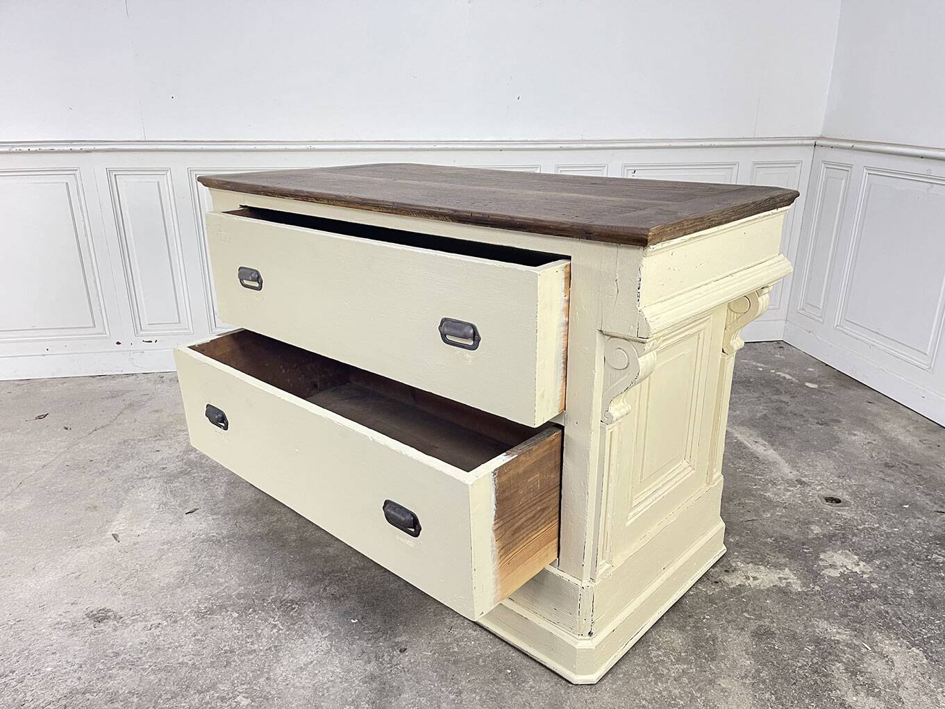 1900s solid oak counter