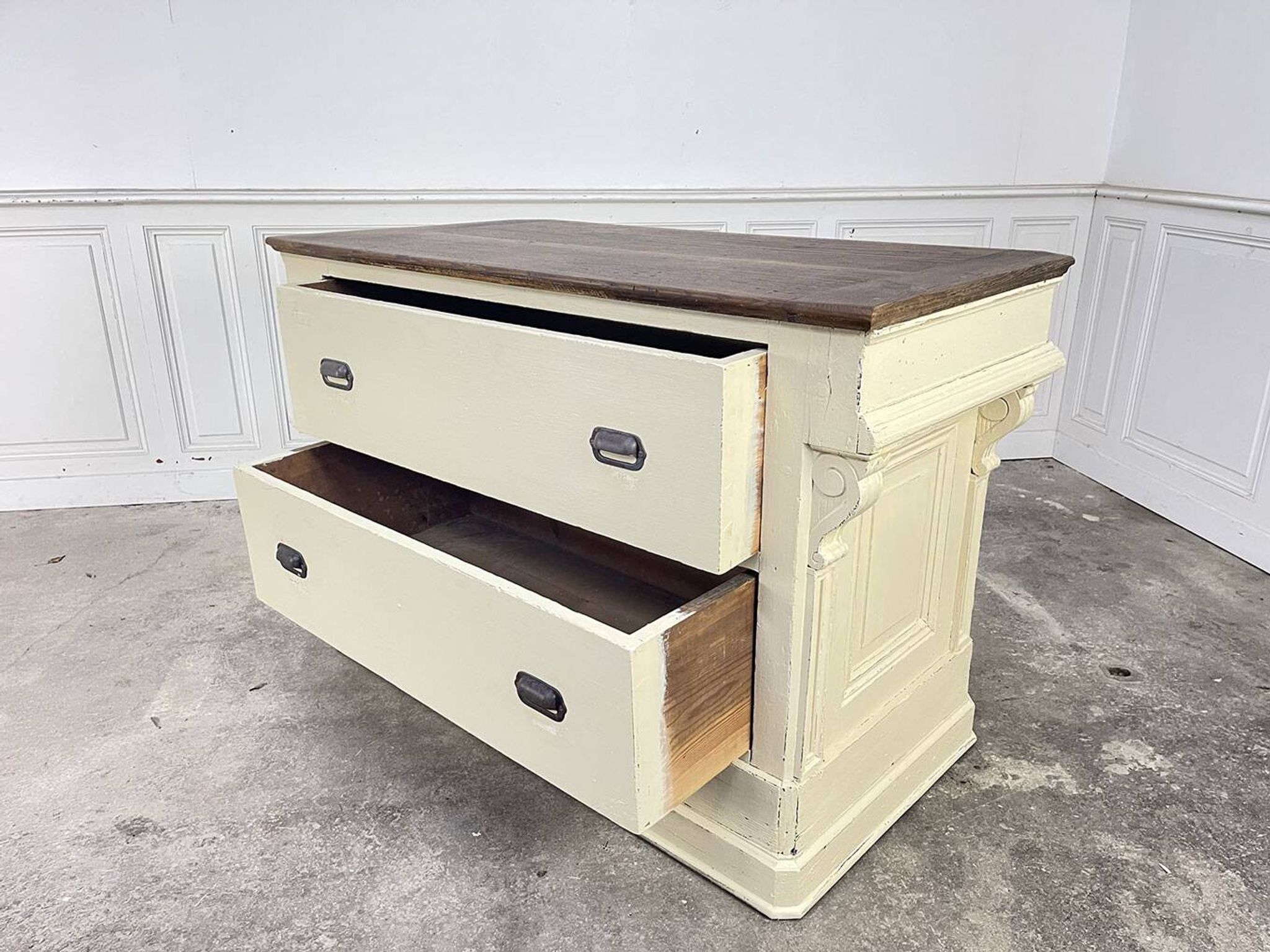 1900s solid oak counter