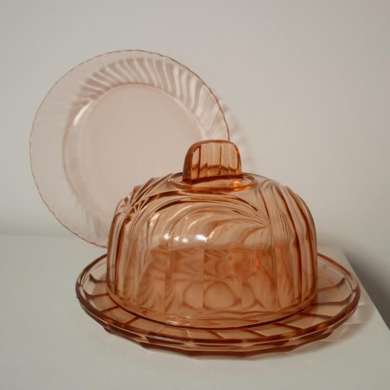 Orange glass bell and its top