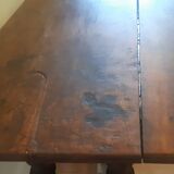 Bistro table with patinated top