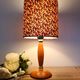 Lampe bois mid-century Abat-jour graphisme végétal