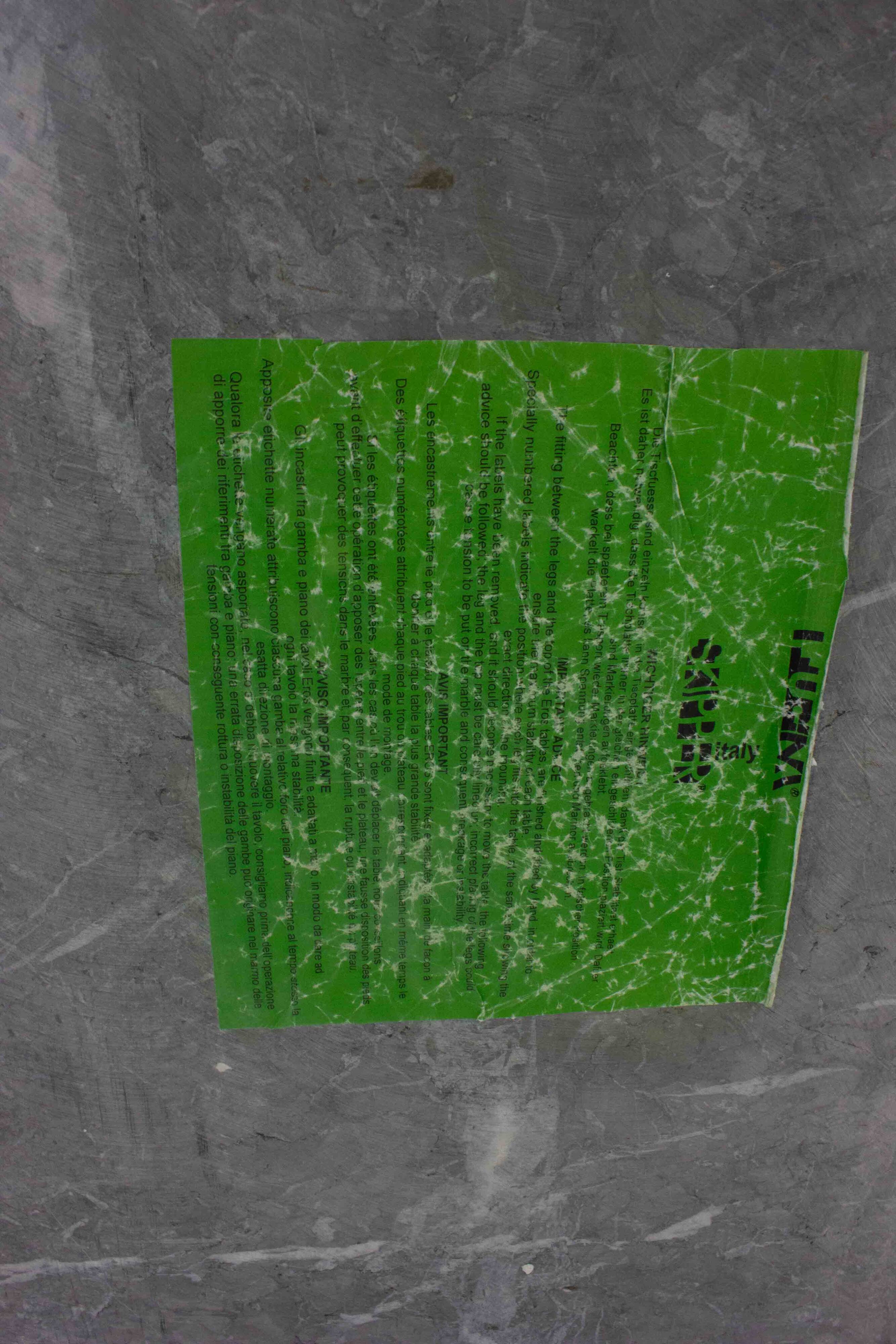 'Eros' console table in black marquina marble by Angelo Mangiarotti