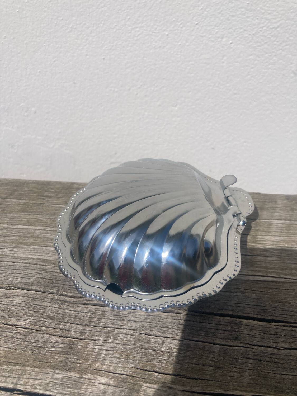 Silver plated butter dish shell 1950