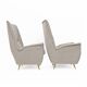 Pair of Mid-Century Modern Velvet High Back Armchairs by Isa, 195