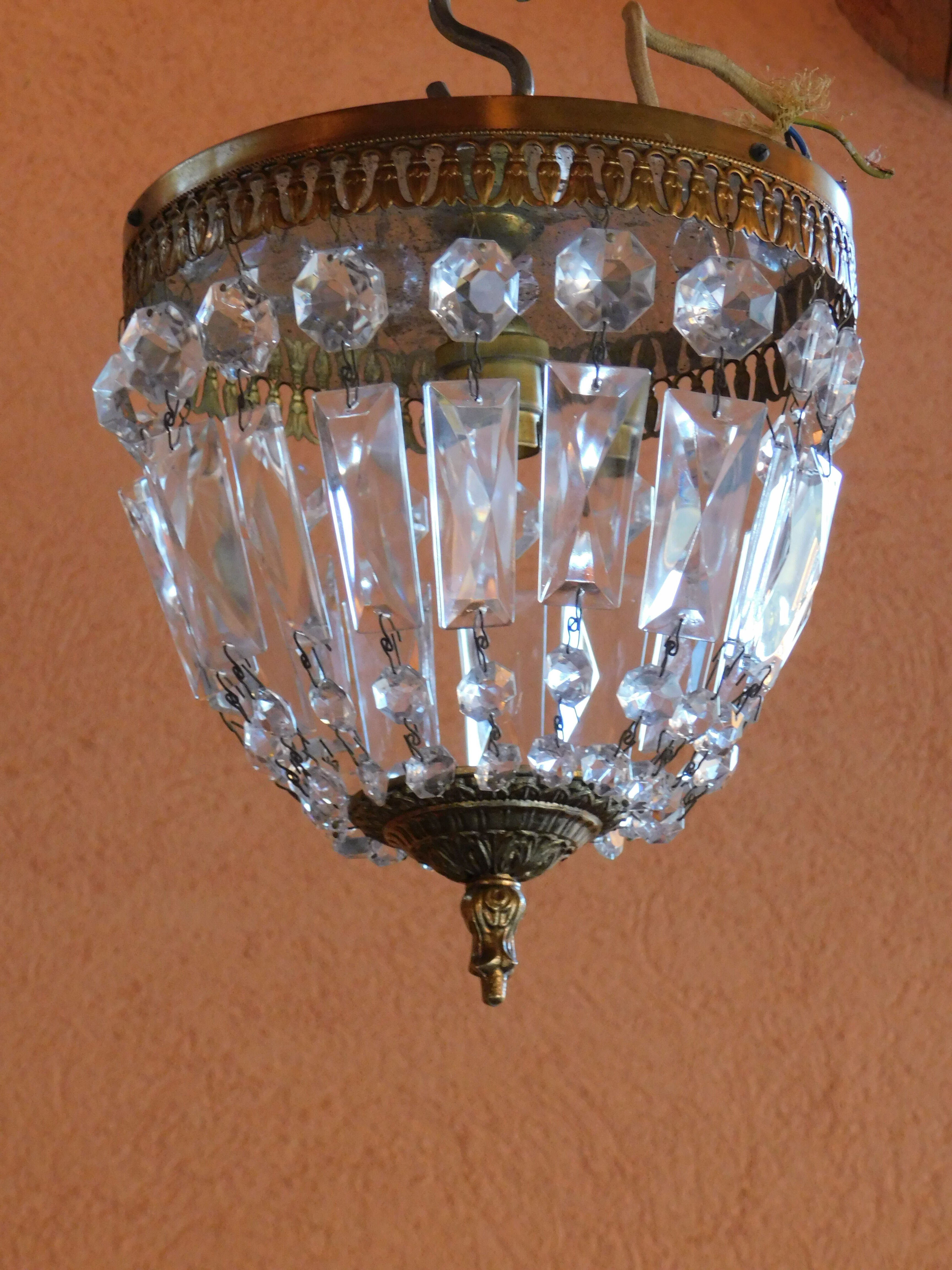 Lustre pampilles corbeille