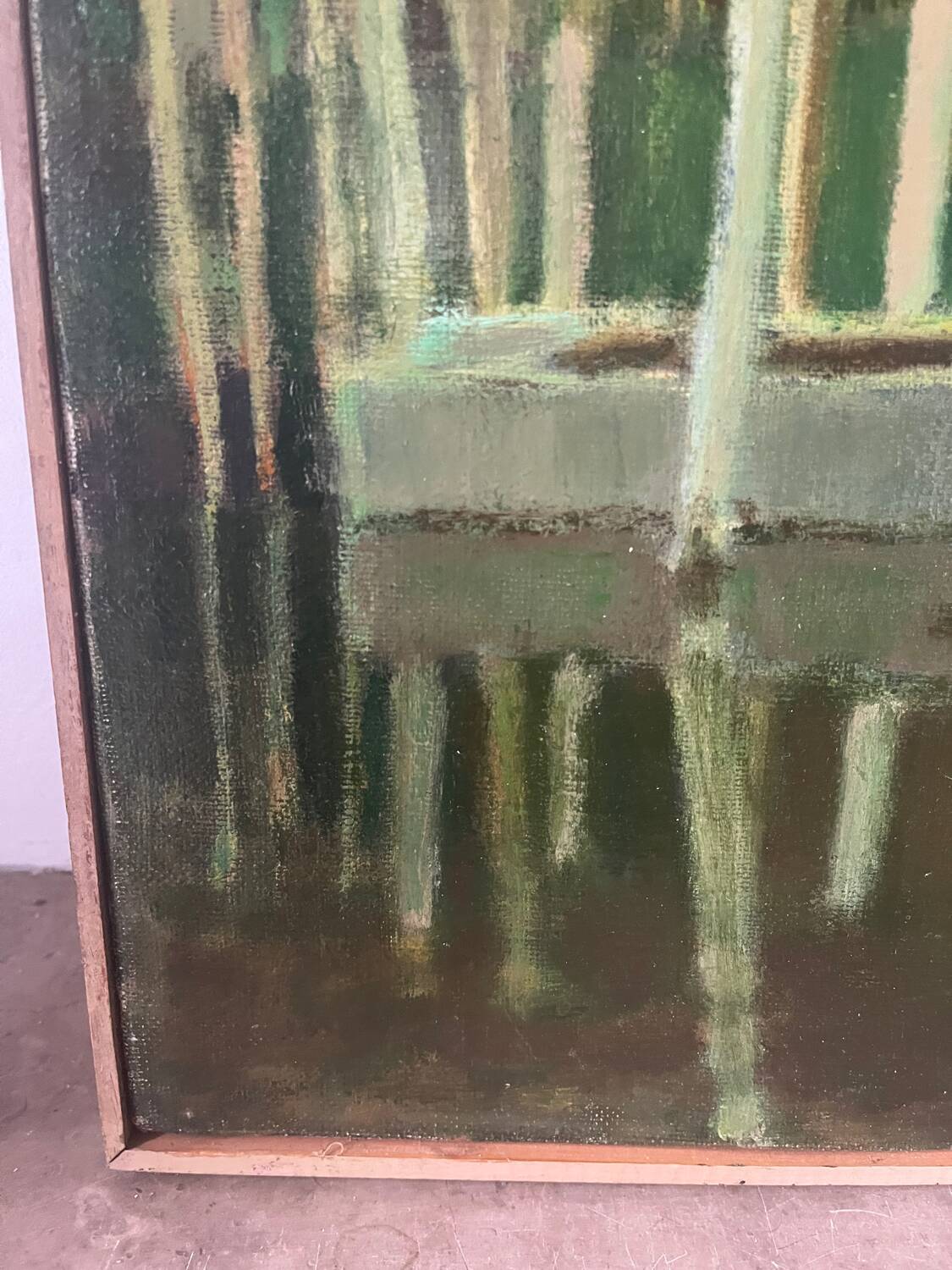 La Brière, Brittany, oil on canvas signed P Poulain