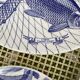 Plates and dish, fish service with cobalt blue decoration.