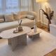 Oval coffee table duo travertine