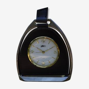 Office clock in the shape of a suspended stirrup brand longchamp