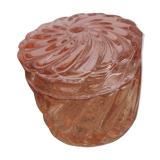 Pink glass jar