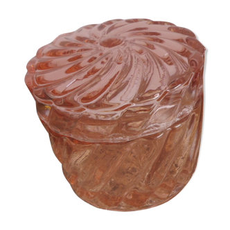 Pink glass jar