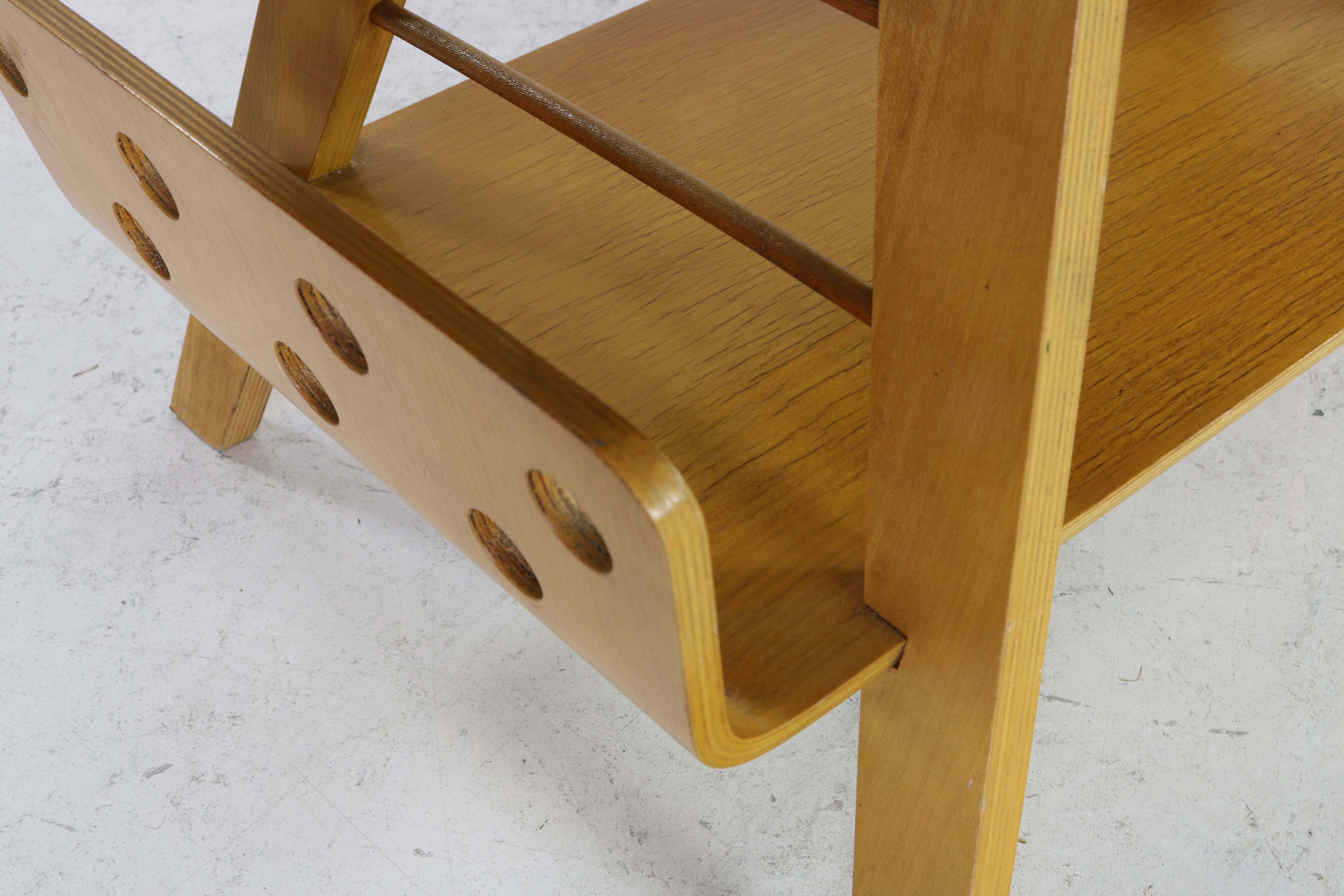 Dutch design birchwood coffee table by Wilhelm Lutjens for Den Boer Gouda