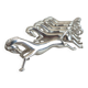 Set of 6 vintage silver metal knife rests - horse motif