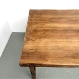 Beech farmhouse table, tapered legs, France, 1970s