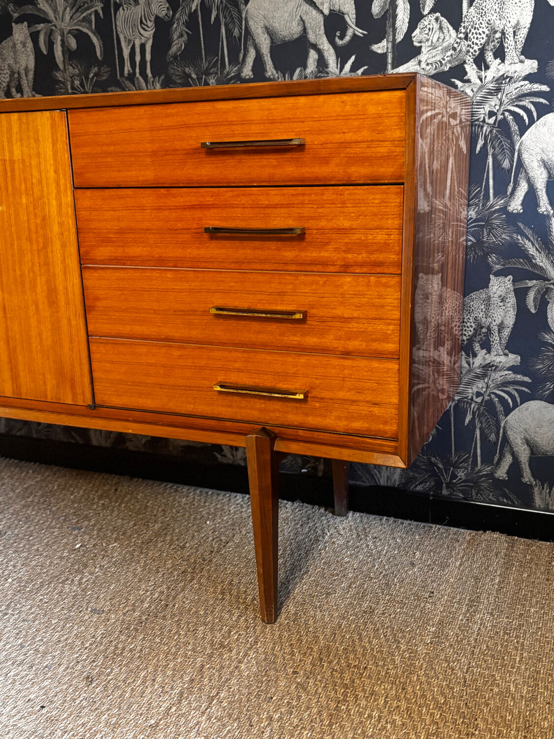 Varnished mahogany enfilade 1960